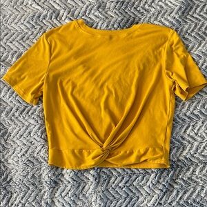 Sunny Yellow Women's Knot Front Tee